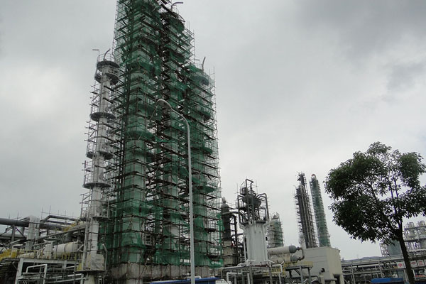 寧波萬華氣化裝置醇氨工序高塔保溫施工